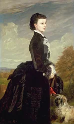 Portrét dámy v černém se psem, 1875